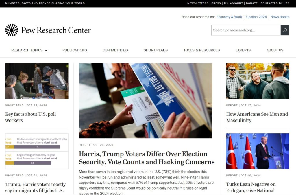 Pew Research Center's website Pew Research Center's website